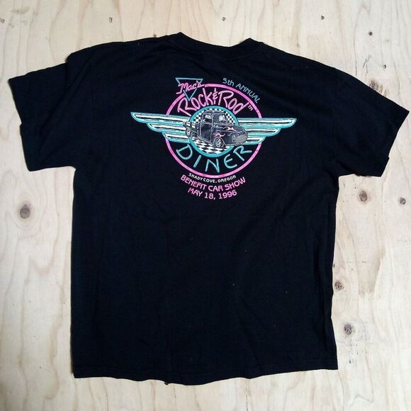 Vintage Mac's Rock & Rod Diner Benefit Car Show '96 T-Shirt - Picture 2 of 5